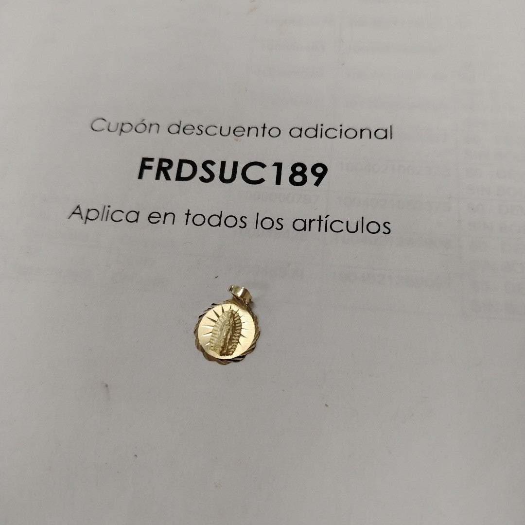 DIJE MEDALLA RELIGIOSA 14K 0.8 GR (NUEVO)