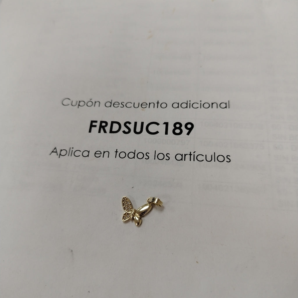 DIJE MARIPOSA CON CIRCONIAS 10K 0.9 GR (NUEVO)