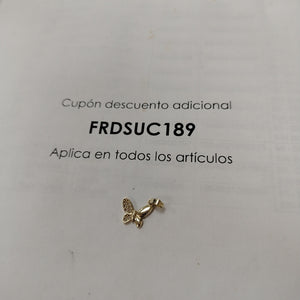 DIJE MARIPOSA CON CIRCONIAS 10K 0.9 GR (NUEVO)