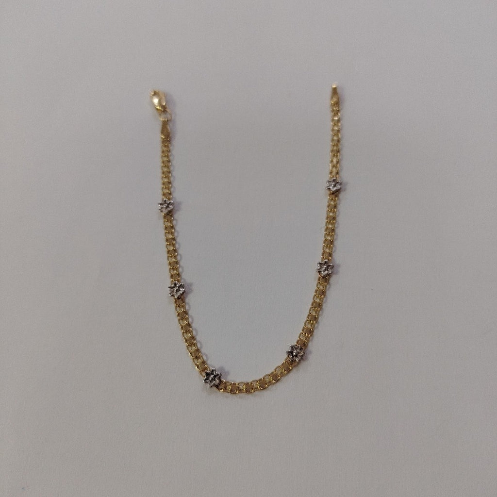PULSERA ESPECIAL C FLORES 14K 18 CM 3 GR (NUEVO)
