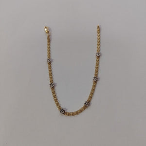 PULSERA ESPECIAL C FLORES 14K 18 CM 3 GR (NUEVO)