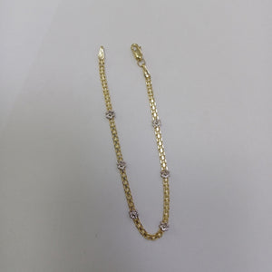 PULSERA ESPECIAL C FLORES 14K 18 CM 3 GR (NUEVO)
