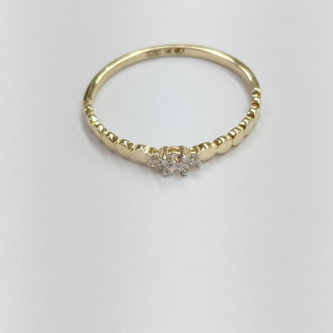 ANILLO ANILLITO C CIRCONIAS 14K 8.5 TALLA 1.2 GR (NUEVO)