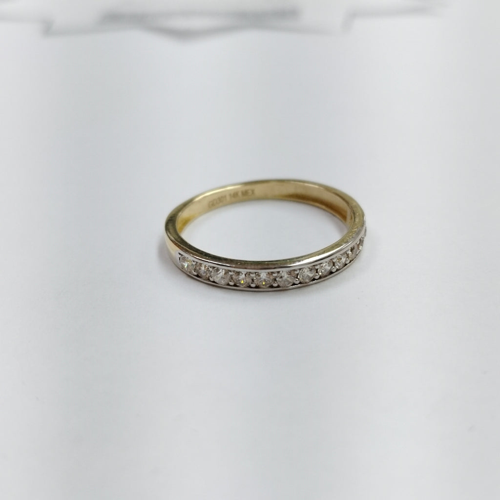 ANILLO ANILLITO C CIRCONIAS 14K 9 TALLA 2.4 GR (NUEVO)