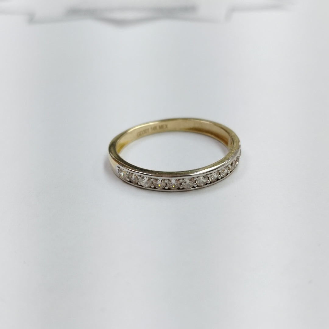 ANILLO ANILLITO C CIRCONIAS 14K 9 TALLA 2.4 GR (NUEVO)