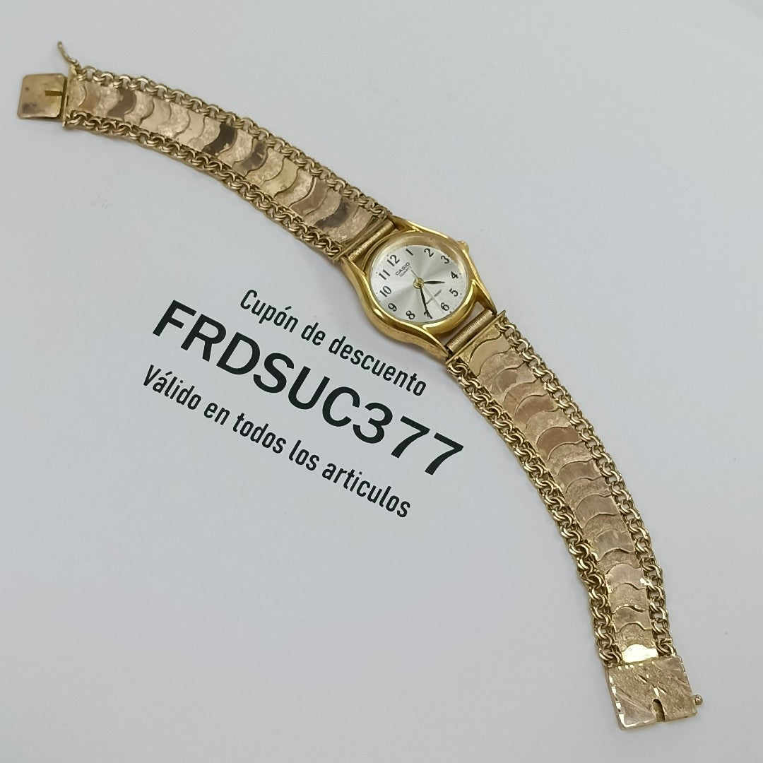 RELOJ CAJA ACERO PULSO ORO ORO 8 K 23.4 GRMS (SEMINUEVO)