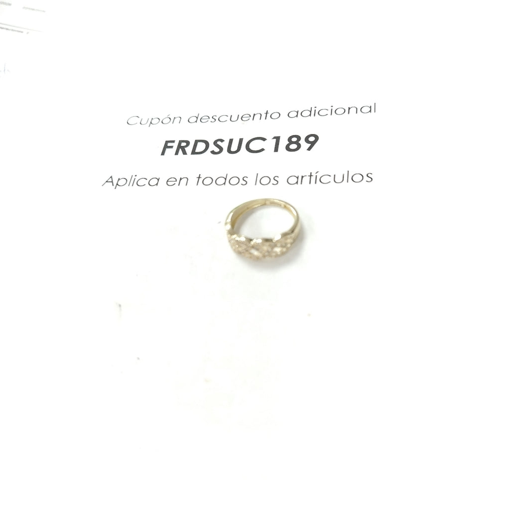ANILLOS TRENZADO CON CIRCONIAS 14K TALLA 7 2.4 GR (NUEVO)