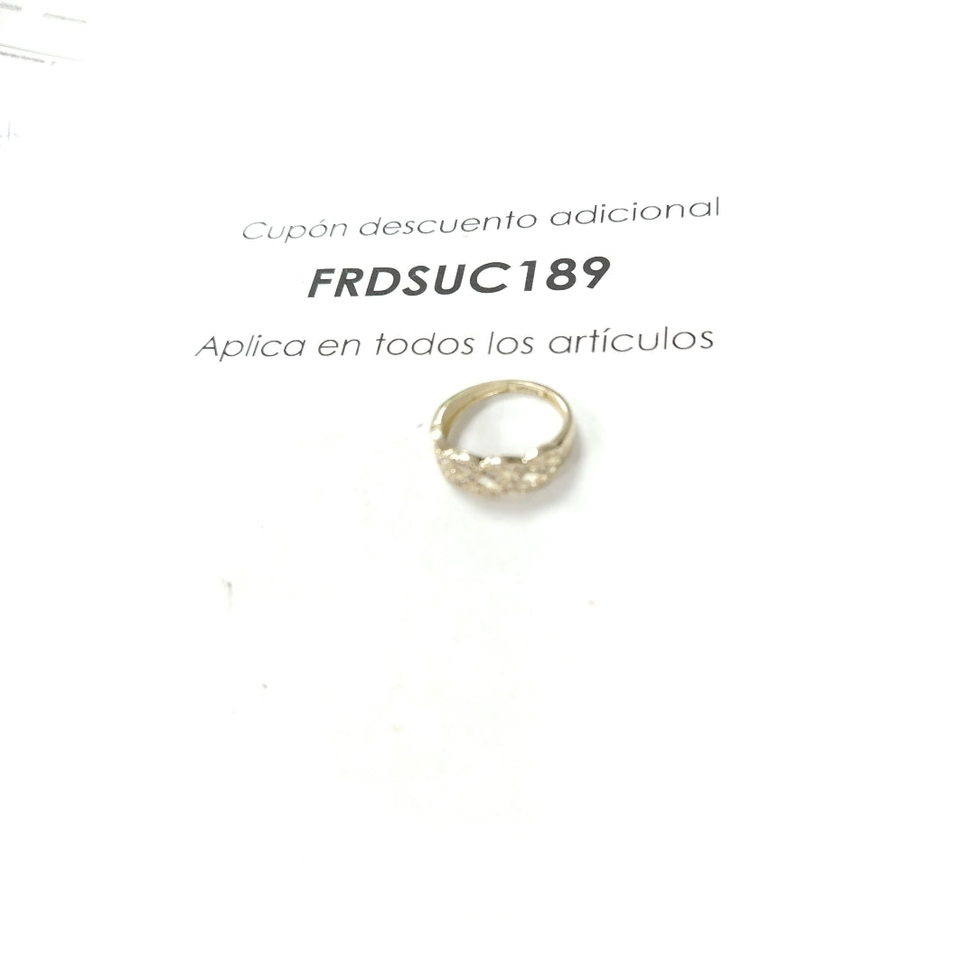 ANILLOS TRENZADO CON CIRCONIAS 14K TALLA 7 2.4 GR (NUEVO)