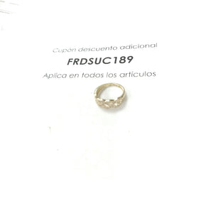 ANILLOS TRENZADO CON CIRCONIAS 14K TALLA 7 2.4 GR (NUEVO)