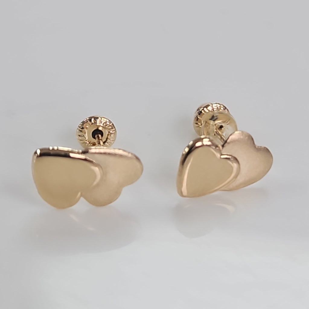 BROQUELES BROQUEL CORAZON DOBLE 14K 0.217 GR (NUEVO)
