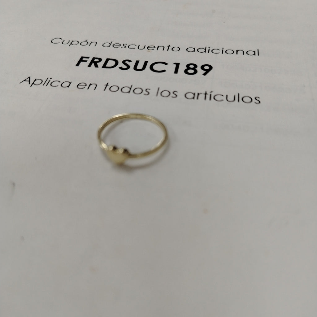 ANILLOS ANILLITO FIG CORAZON 10K TALLA 8 1.1 GR (NUEVO)