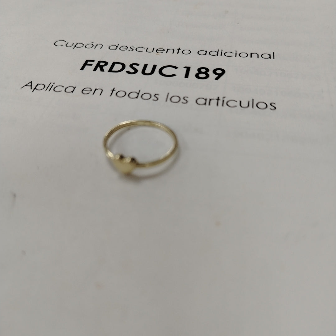 ANILLOS ANILLITO FIG CORAZON 10K TALLA 8 1.1 GR (NUEVO)