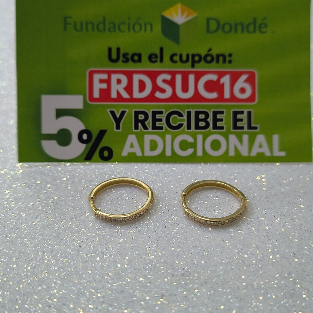 ARETES ARRACADAS C CIRCONIAS 14K 2 GR (NUEVO)