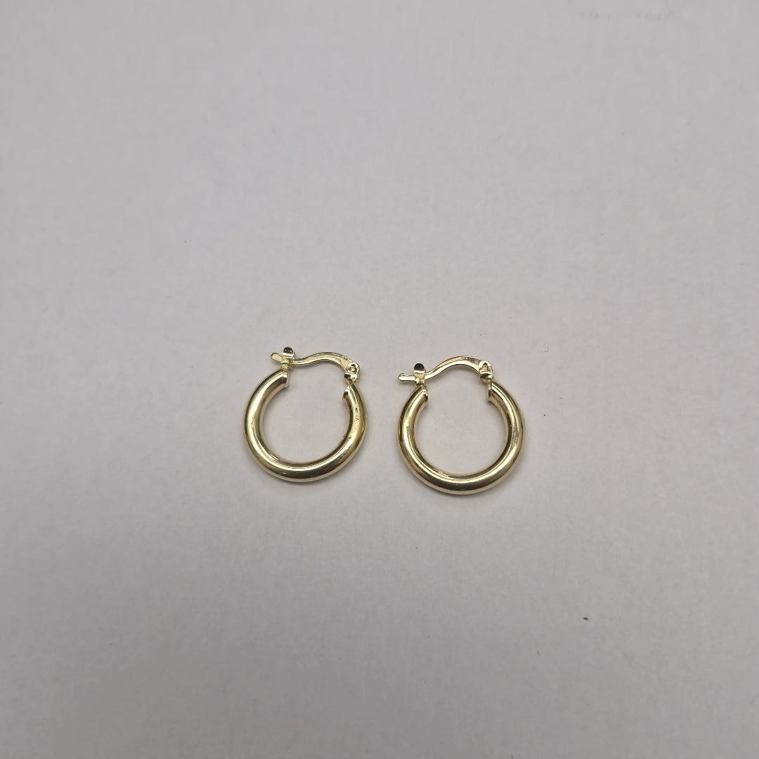 ARETES TEJIDO ARRACADAS LISAS 14K 1.6 GR (NUEVO)