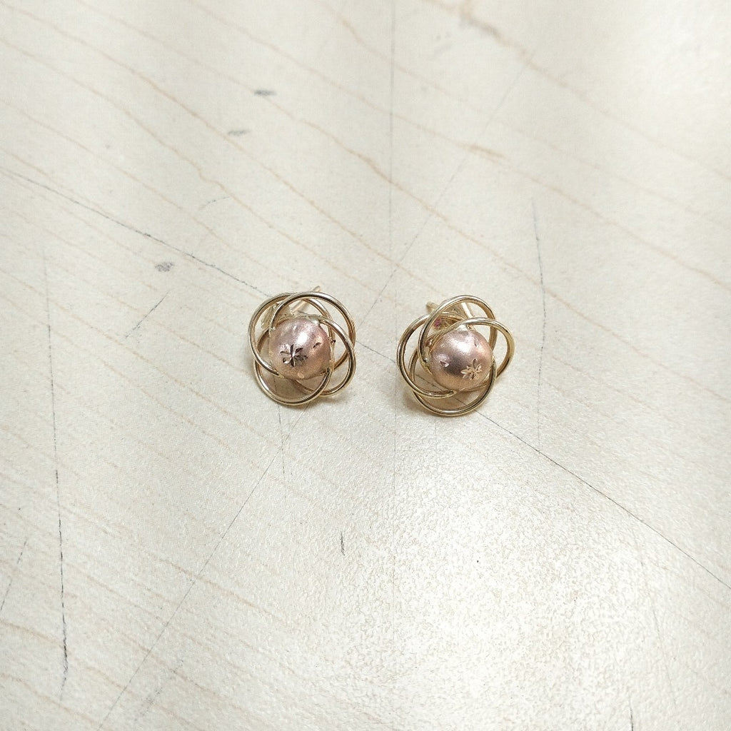 ARETES PAR ORO COMBINADO 14 K 2,00 GRMS (SEMINUEVO)