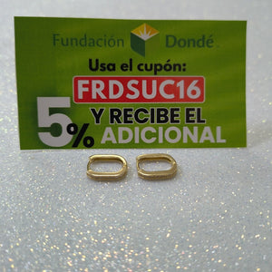 ARETES HUGGIES OVALADA C CIRCONIAS 14K 2.4 GR (NUEVO)