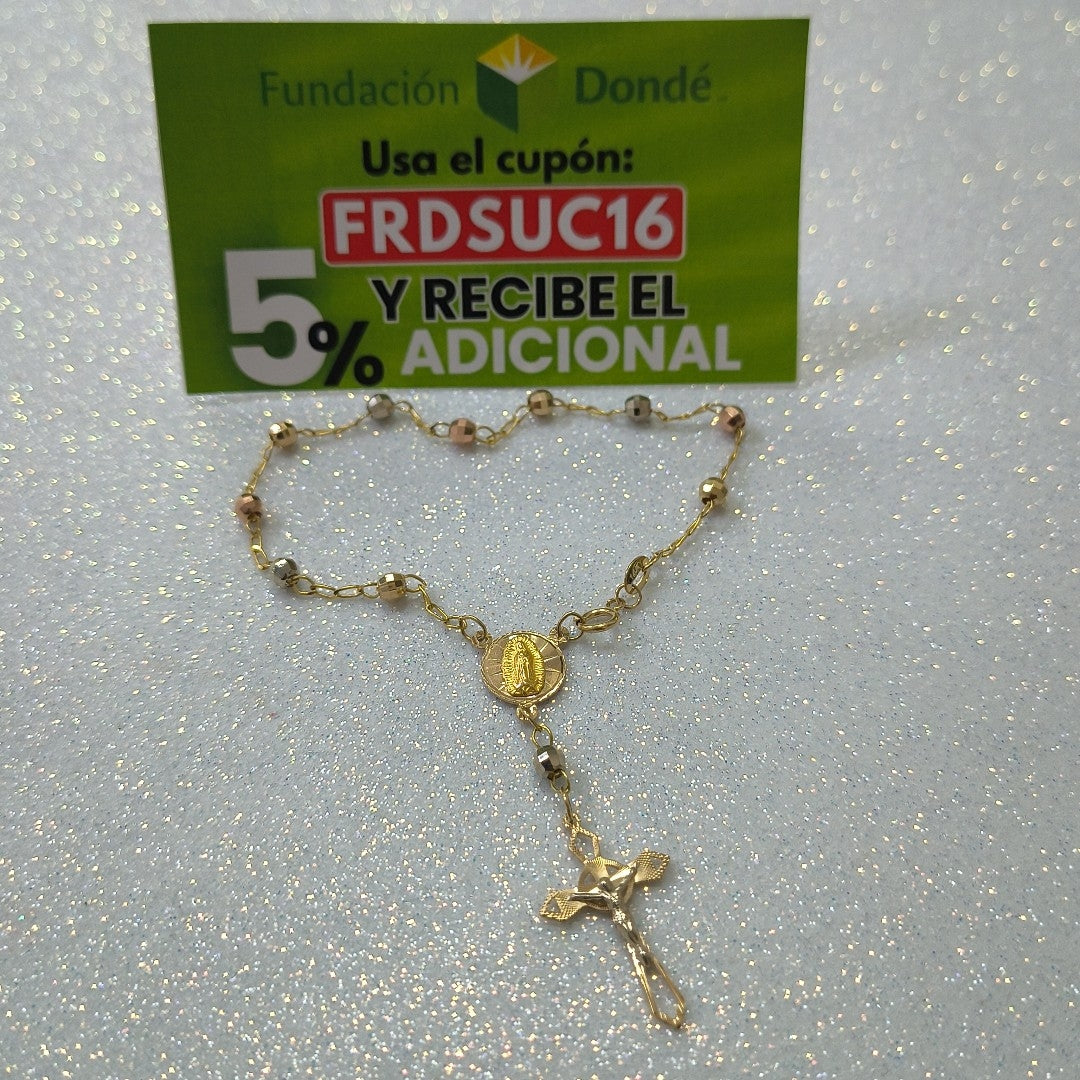 PULSERA DECENARIO COMBINADO 14K 18 CM 3.3 GR (NUEVO)