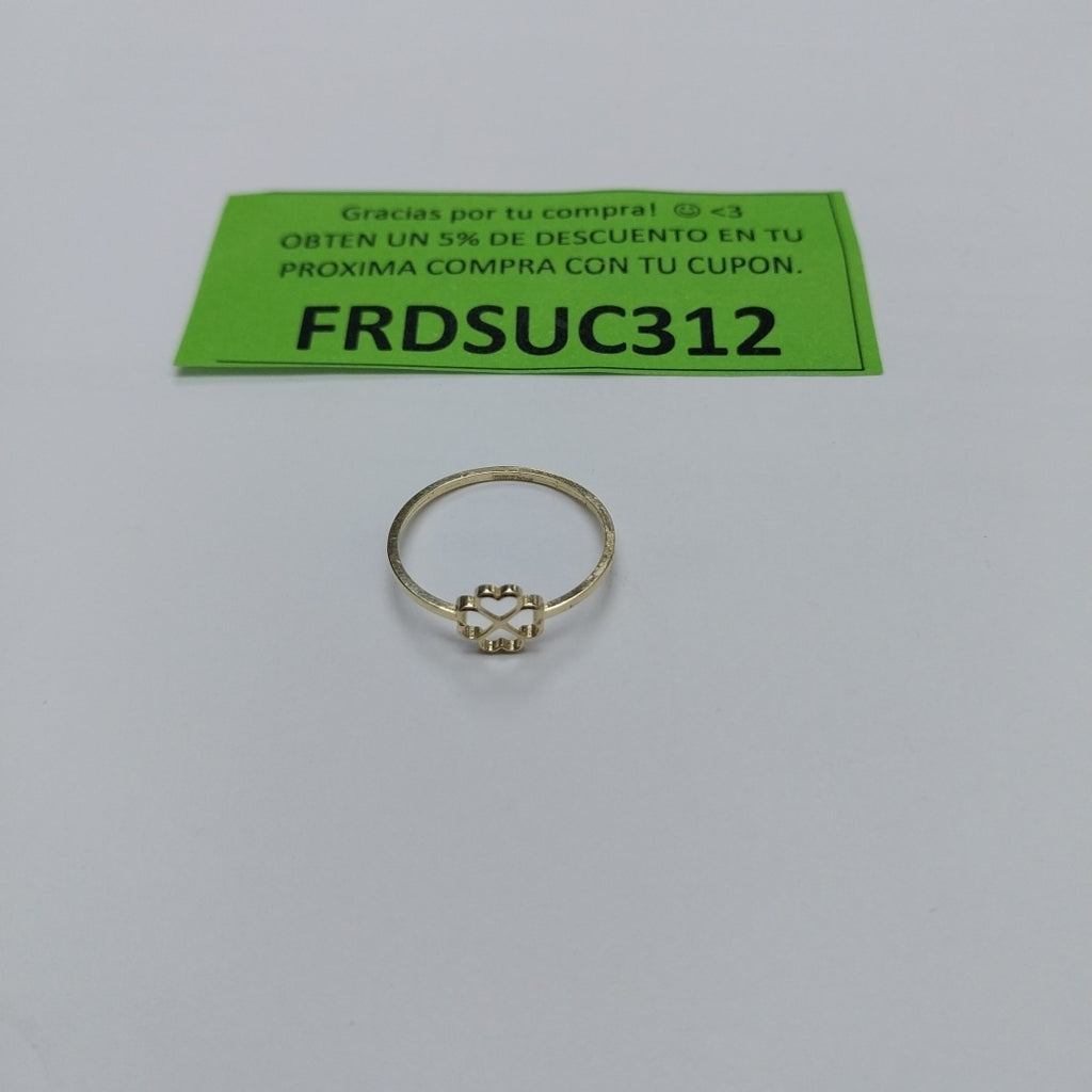 ANILLOS ANILLITO FIG TREBOL 4 HOJAS 10K TALLA 8 0.8 GR (NUEVO)