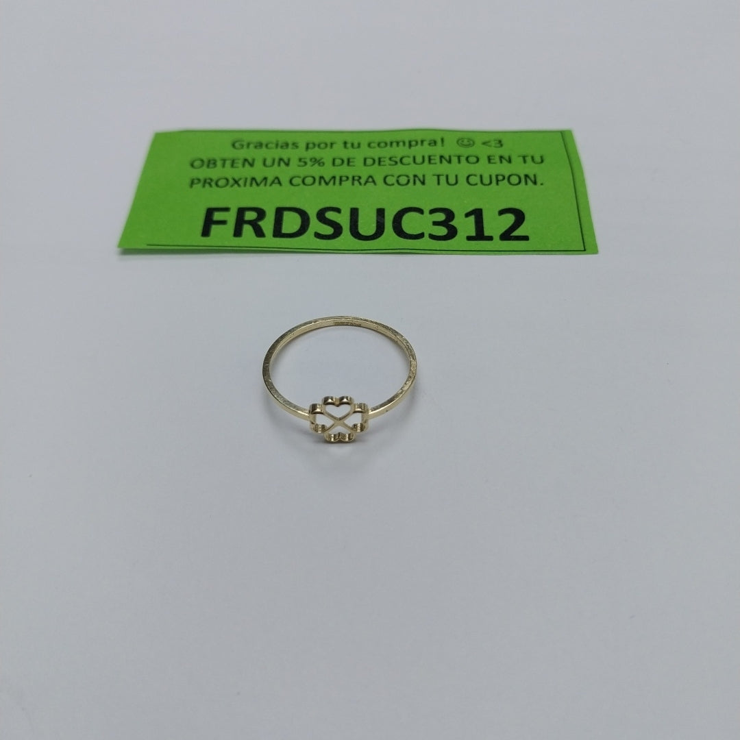 ANILLOS ANILLITO FIG TREBOL 4 HOJAS 10K TALLA 8 0.8 GR (NUEVO)