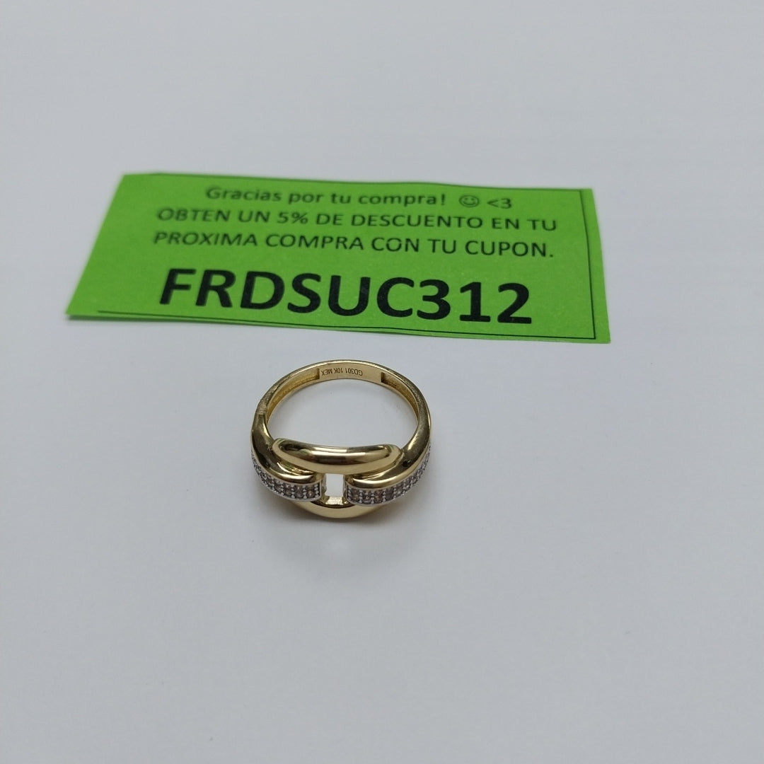 ANILLO ANILLITO C CIRCONIAS 10K 7.5 TALLA 2.6 GR (NUEVO)