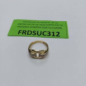ANILLO ANILLITO C CIRCONIAS 10K 7.5 TALLA 2.6 GR (NUEVO)