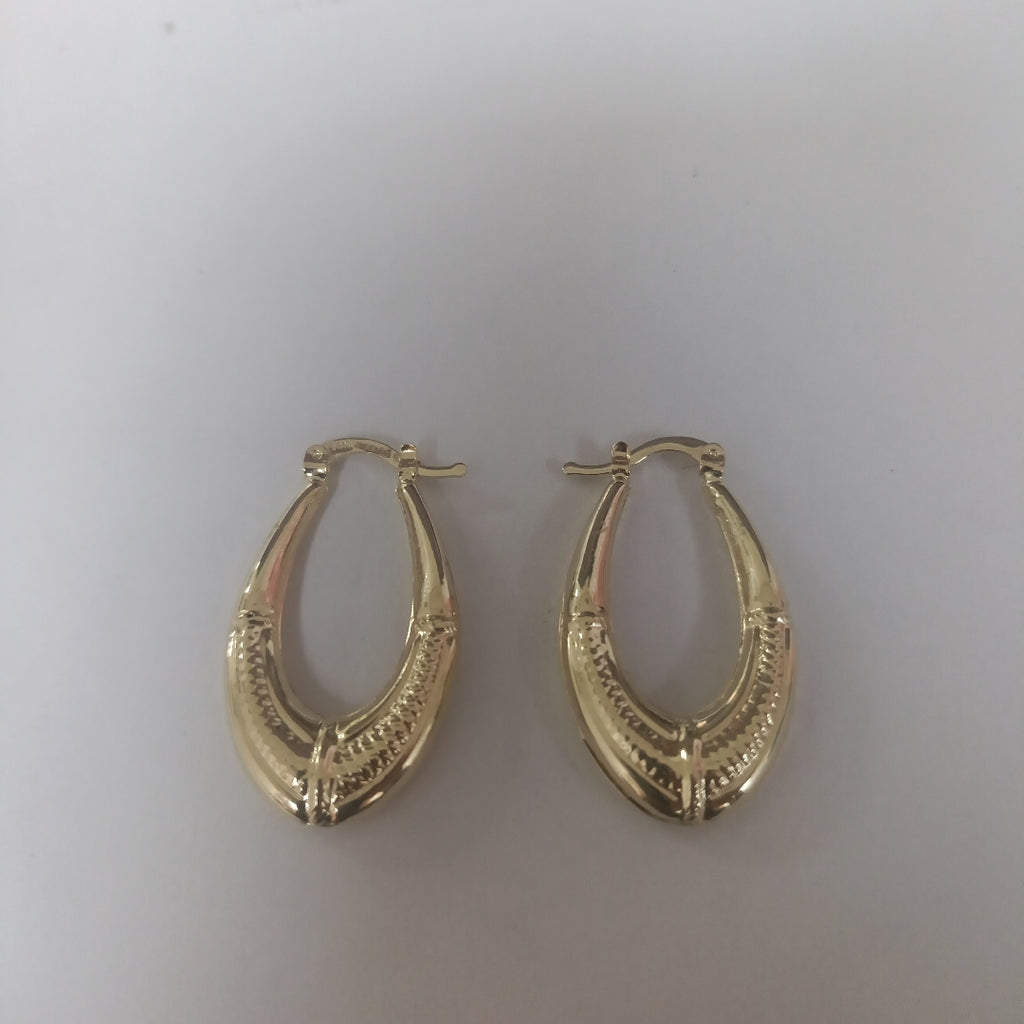 ARETES ARRACADAS ESTRIADAS 14K 2.5 GR (NUEVO)