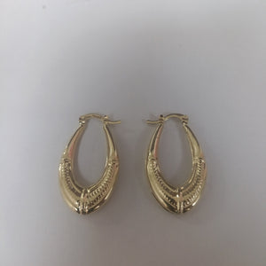 ARETES ARRACADAS ESTRIADAS 14K 2.5 GR (NUEVO)