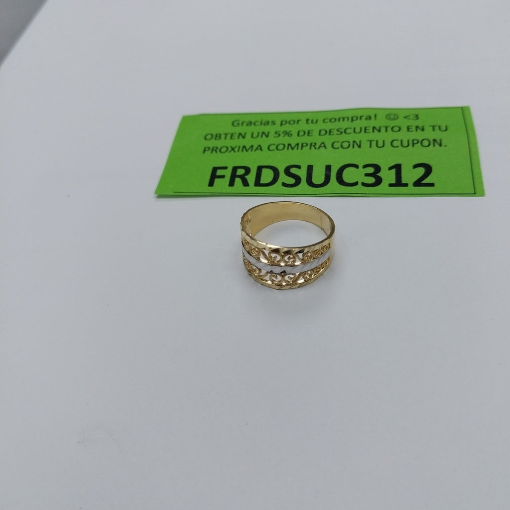 ANILLOS TIPO FILIGRANA COMBINADO 14K TALLA 7 2.8 GR (NUEVO)
