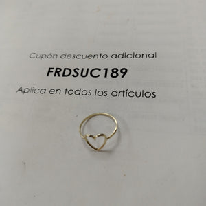 ANILLOS ANILLITO FIG CORAZON 10K TALLA 8 0.8 GR (NUEVO)