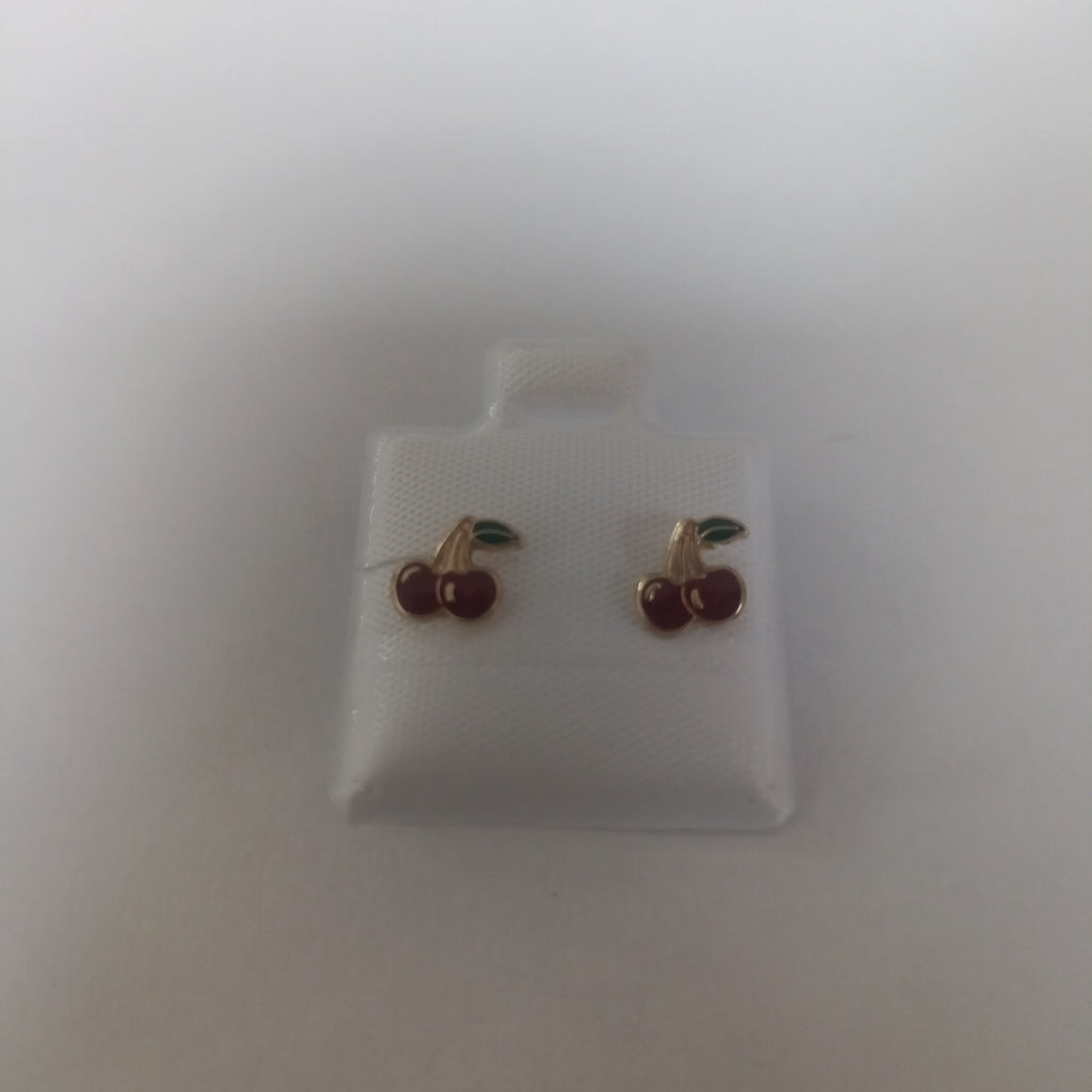 BROQUELES BROQUE FIG CEREZA C ESMALTE 14K 0.2203 GR (NUEVO)