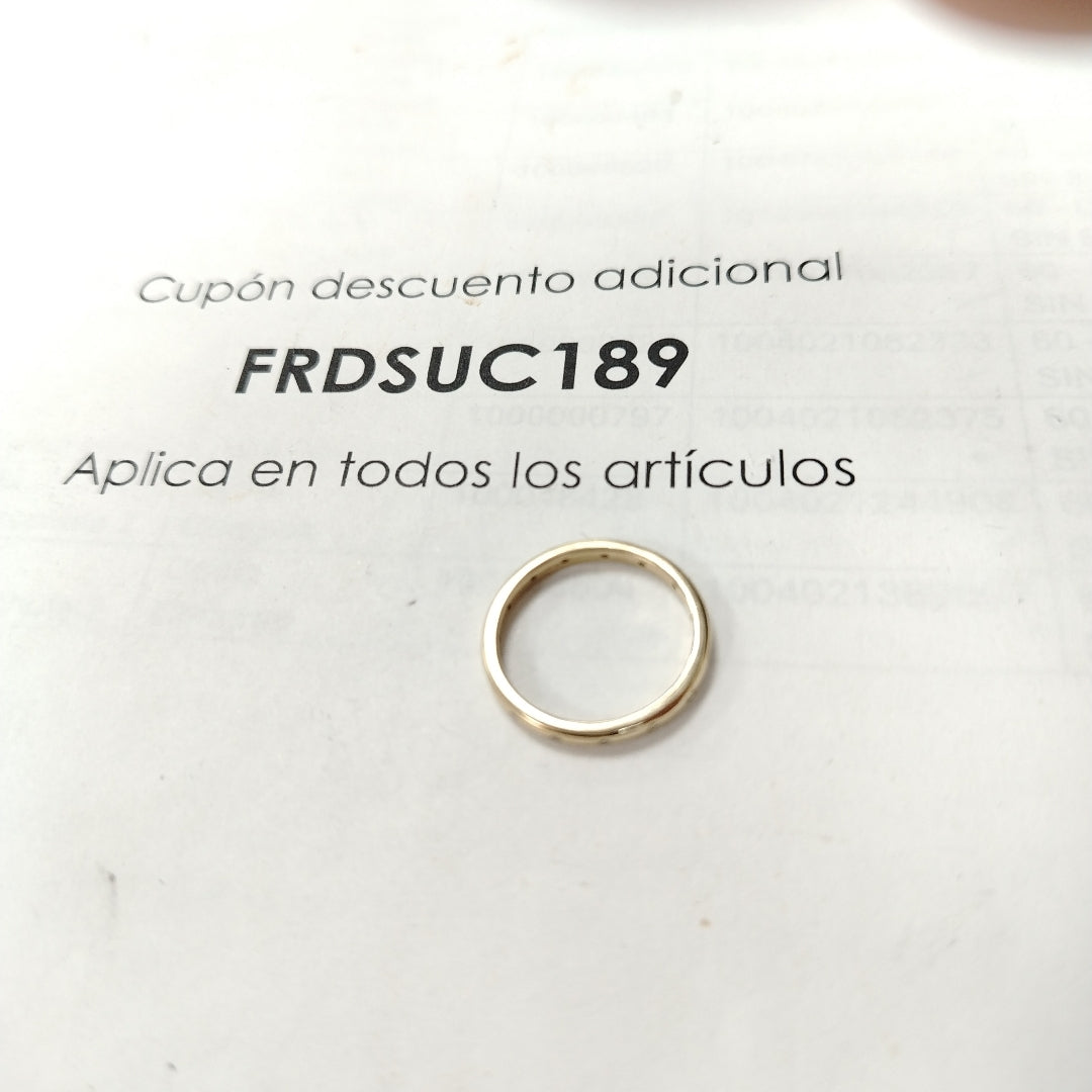 ANILLO ARGOLLA C CIRCONIAS 14K 7 TALLA 2.5 GR (NUEVO)