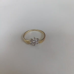 ANILLO ANILLITO FLOR C CIRCONIAS 14K 7 TALLA 1.3 GR (NUEVO)