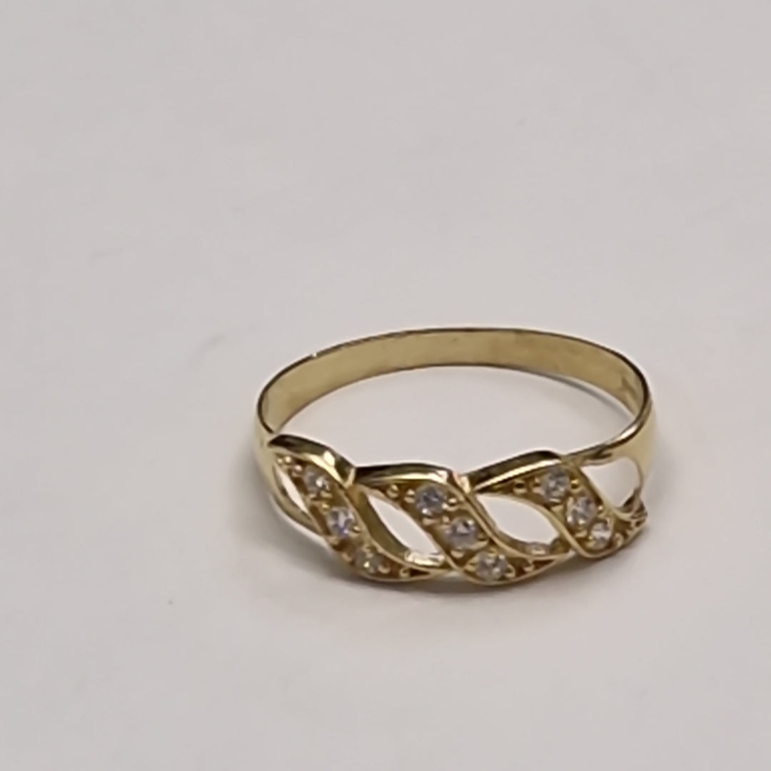 ANILLOS C CIRCONIAS 14K TALLA 7 1.3 GR (NUEVO)