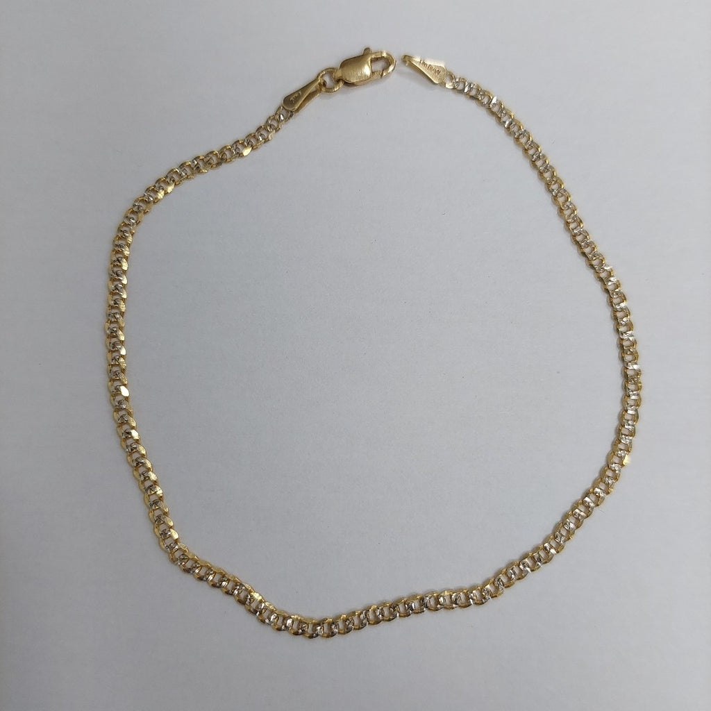PULSERAS BARBADA DIAMANTADA ORO 14K 18 CM 2.5 GR (NUEVO)