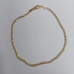 PULSERAS BARBADA DIAMANTADA ORO 14K 18 CM 2.5 GR (NUEVO)