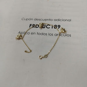 PULSERA ESPECIAL CON DIJES ELEFANTES 10K 18 CM 2.2 GR (NUEVO)