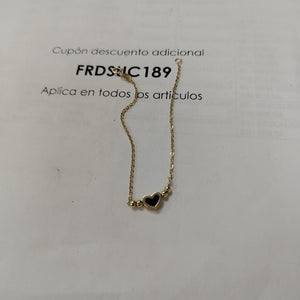 PULSERA TEJIDO ESPECIAL CON FIGURA CORAZON CON ESMALTE AZUL 14K 18 CM 2 GR (NUEVO)