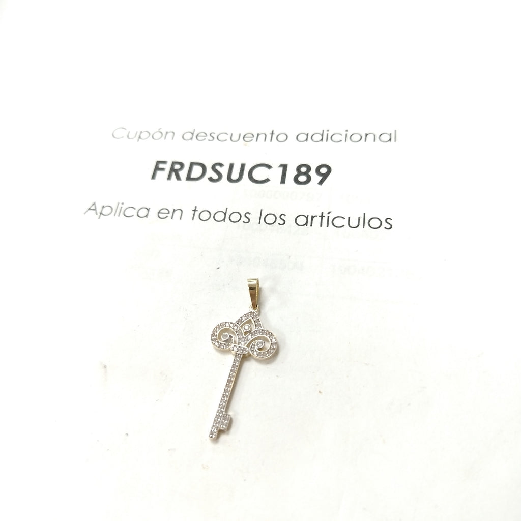 DIJE LLAVE C CIRCONIAS 14K 1.6 GR (NUEVO)