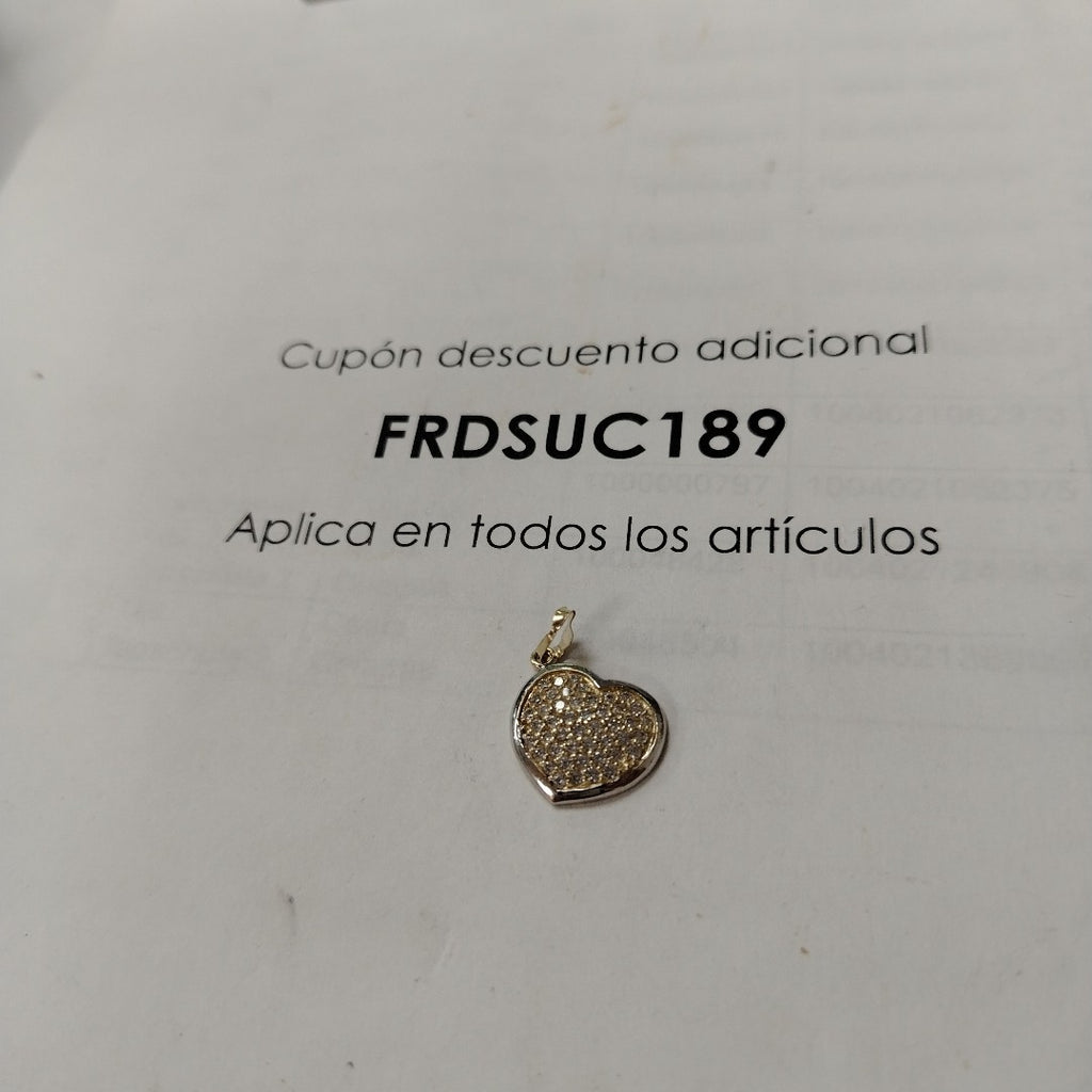 DIJE CORAZON CON CIRCONIAS 14K 1.8 GR (NUEVO)