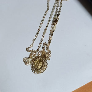 CADENA,MEDALLA RELIGIOSA ORO COMBINADO 10 K 3,80 GRMS (SEMINUEVO)