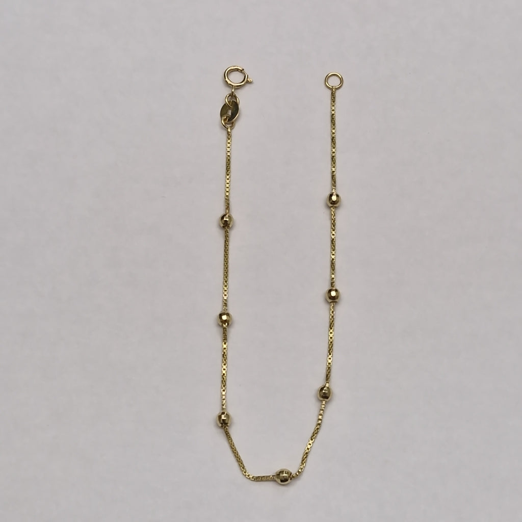 PULSERA ESPECIAL CON BOLITAS 14K 18 CM 1.4 GR (NUEVO)