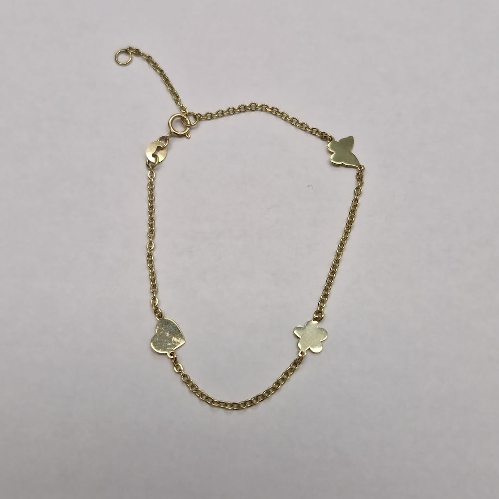 PULSERA ESPECIAL C FIGURAS 14K 18 CM 1.7 GR (NUEVO)