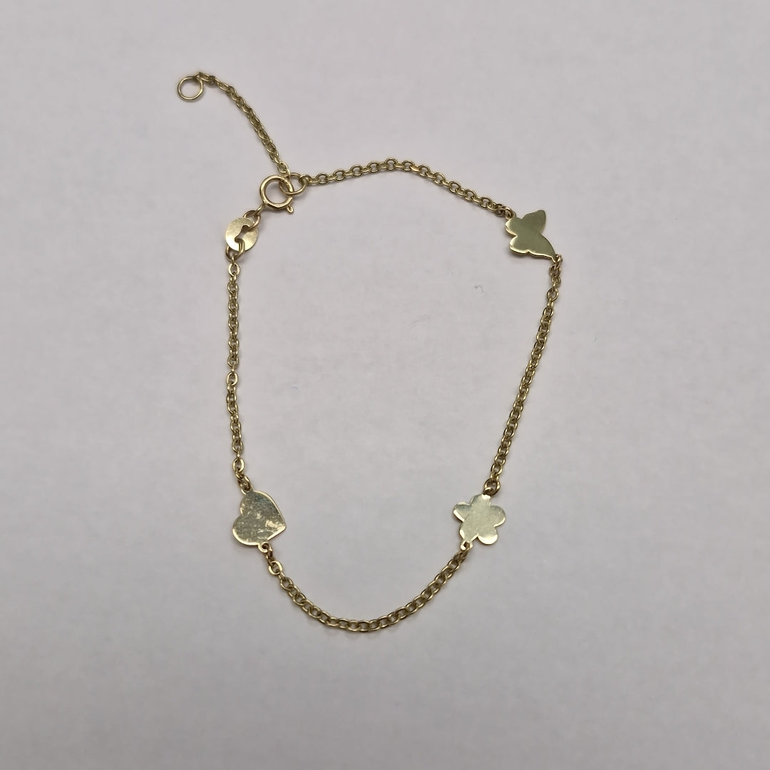 PULSERA ESPECIAL C FIGURAS 14K 18 CM 1.7 GR (NUEVO)