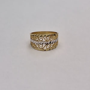 ANILLOS TIPO FILIGRANA COMBINADO 14K TALLA 7 2.8 GR (NUEVO)