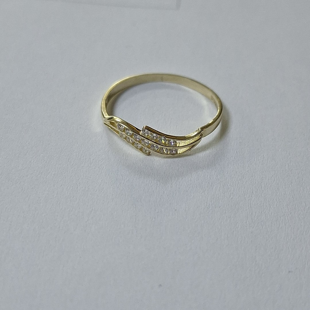 ANILLOS CON CIRCONIAS 14K TALLA 7 0.9 GR (NUEVO)