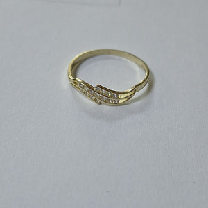ANILLOS CON CIRCONIAS 14K TALLA 7 0.9 GR (NUEVO)