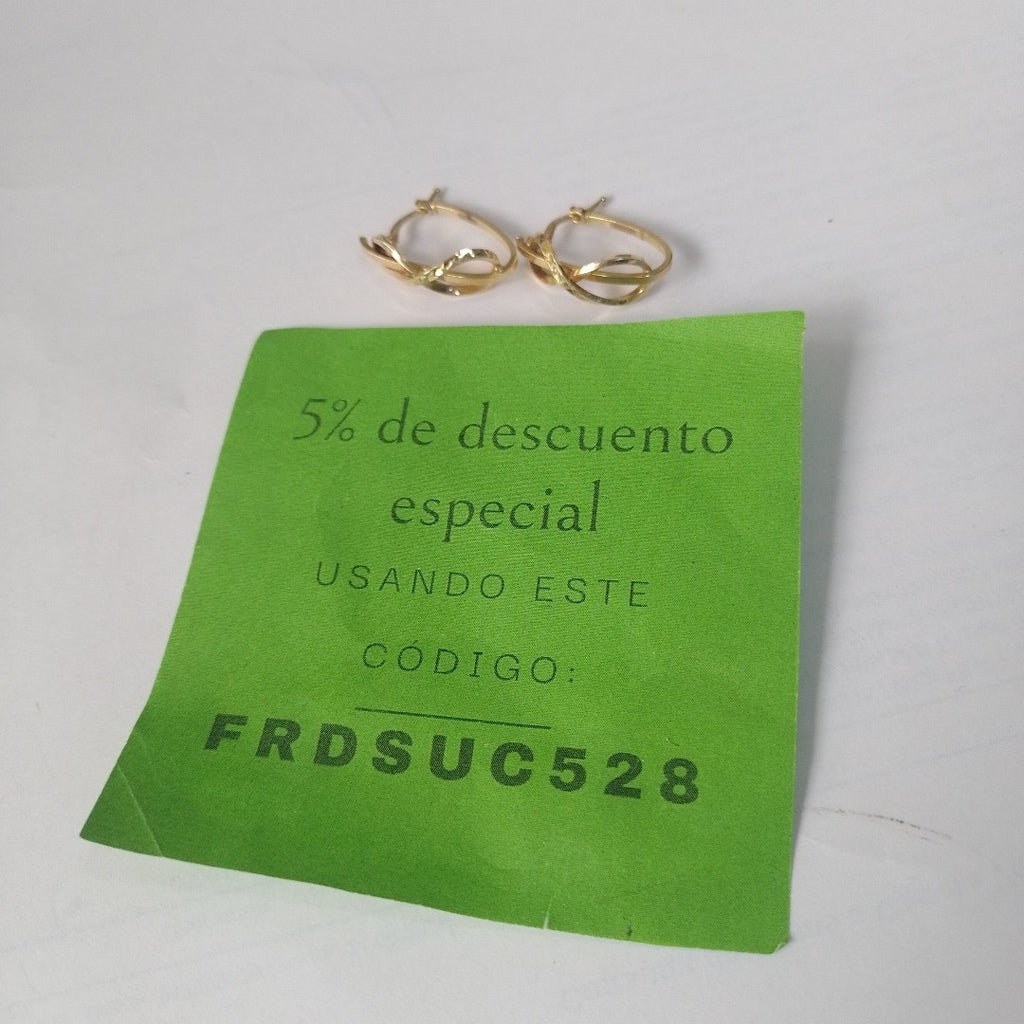 ARETES PAR ORO 14 K 1.8 GRMS (SEMINUEVO)