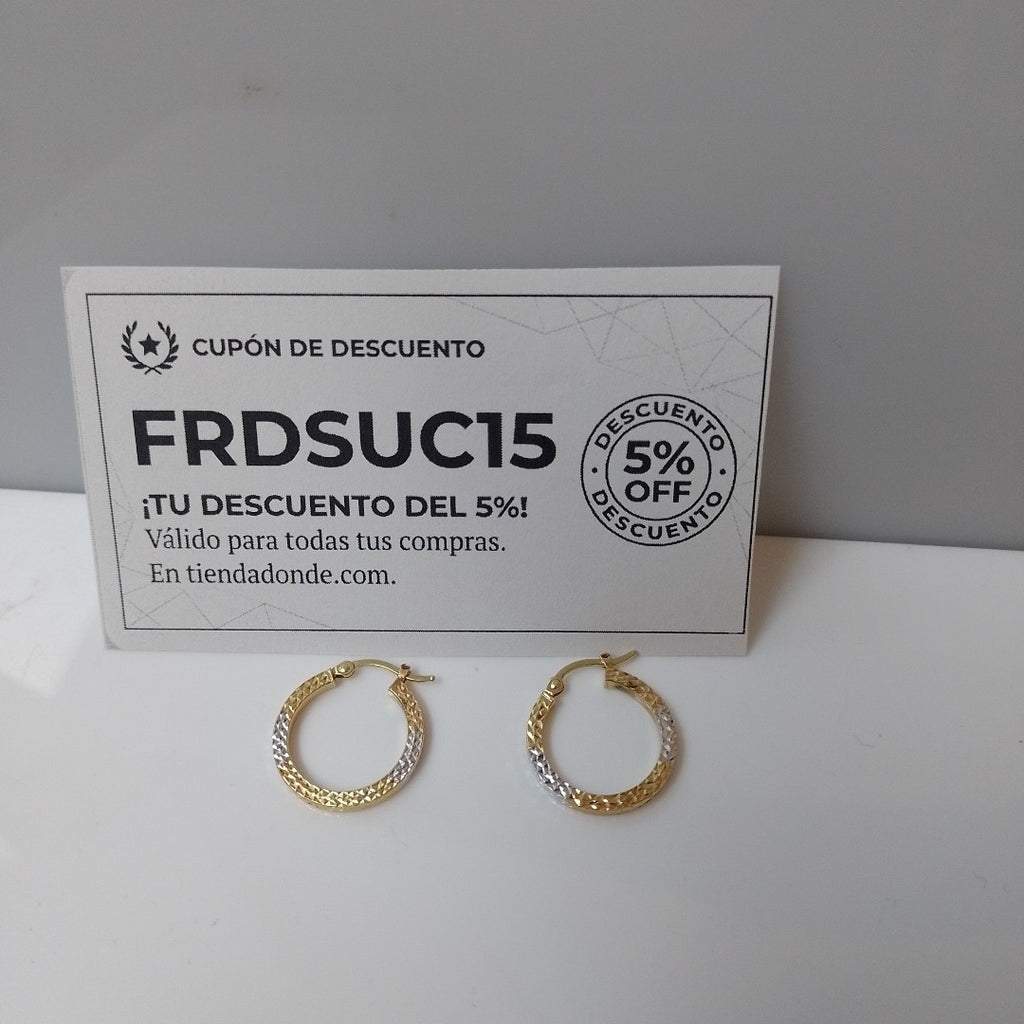 ARRACADAS PAR ORO, RODIADO 14 K 1.6 GRMS (SEMINUEVO)