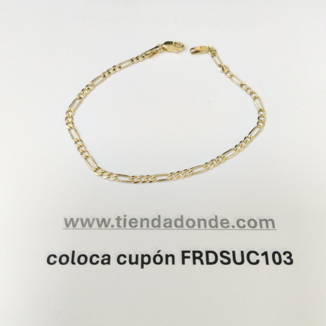 PULSERA TEJIDO 3X1 14K 18 CM 2 GR (NUEVO)