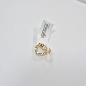 ARETES HUGGIES HEXAGONALES C CIRCONIAS 14K 2.8 GR (NUEVO)